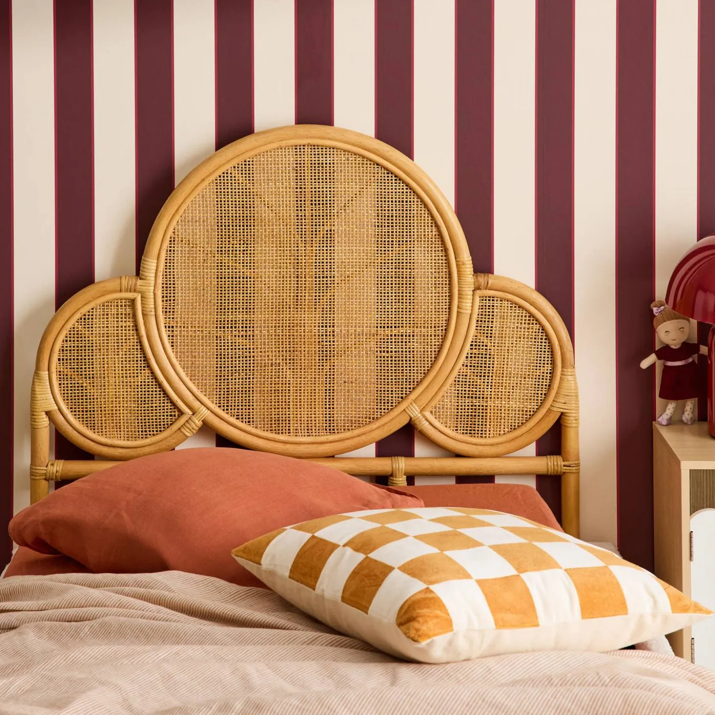 Rotan hoofdbord kinderkamer 90x100cm