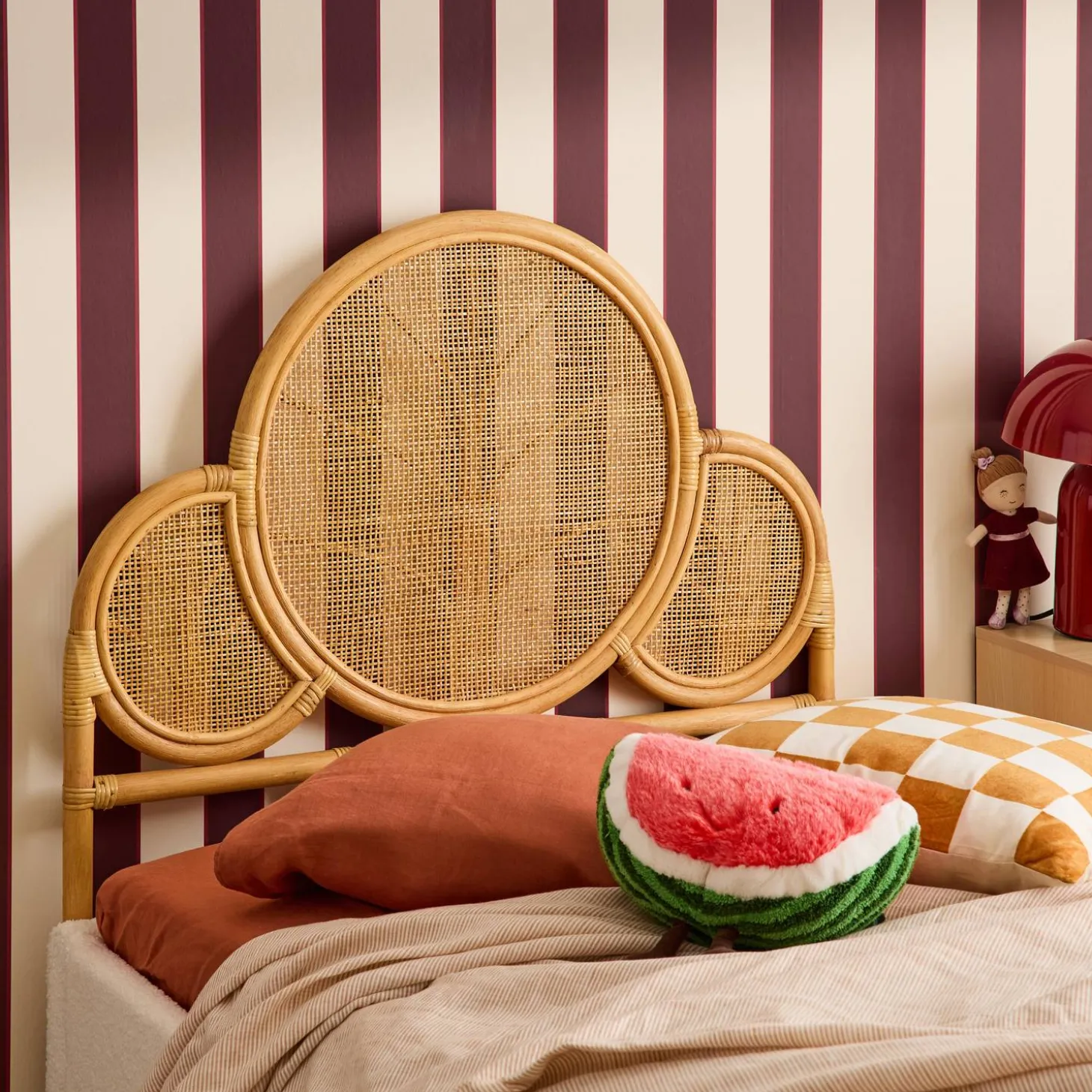 Rotan hoofdbord kinderkamer 90x100cm