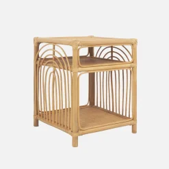 Rotan nachtkastje 1 plank 1 nis (set van 2)