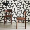 Rubberhout en kunstleren stoelen (set van 2)