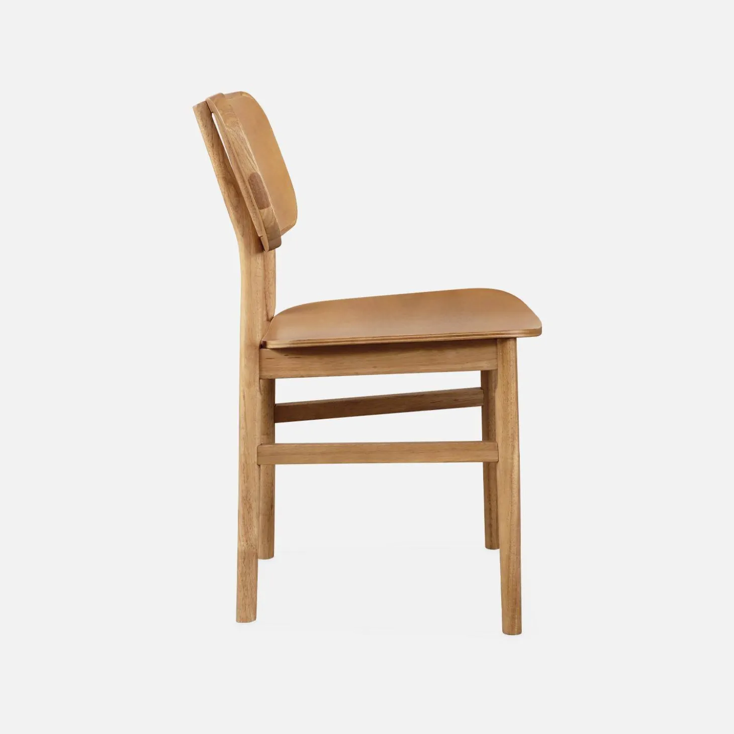 Rubberhouten stoelen, set van 2