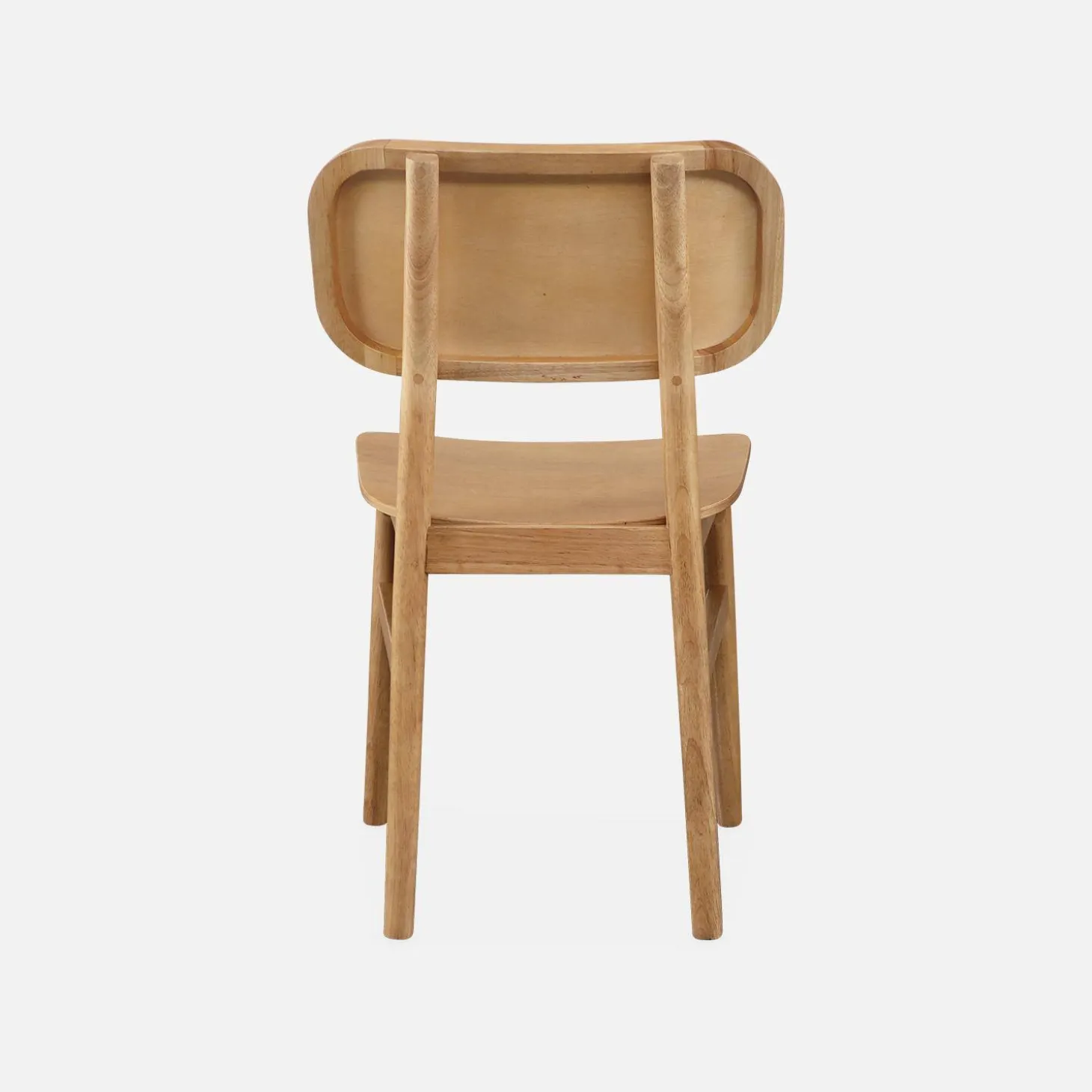 Rubberhouten stoelen, set van 2