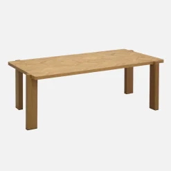 Salontafel houtdecor met visgraateffect blad rechthoekig vintage