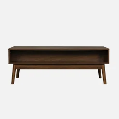 Salontafel in walnootkleurig hout, linear, L 110 x B 59 x H 39cm