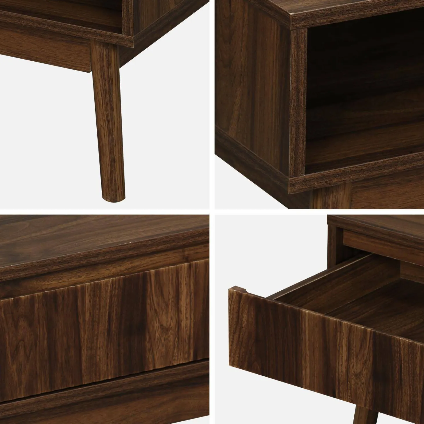 Salontafel in walnootkleurig hout, linear, L 110 x B 59 x H 39cm