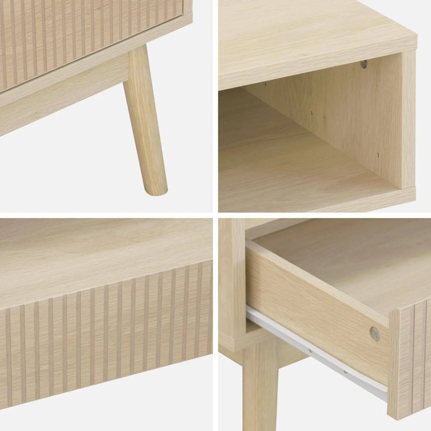 Salontafel in walnootkleurig hout, linear, L 110 x B 59 x H 39cm