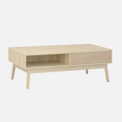 Salontafel in walnootkleurig hout, linear, L 110 x B 59 x H 39cm