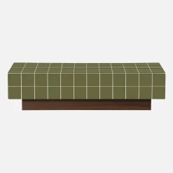 Salontafel met matte keramieklook tegels en houtdecor