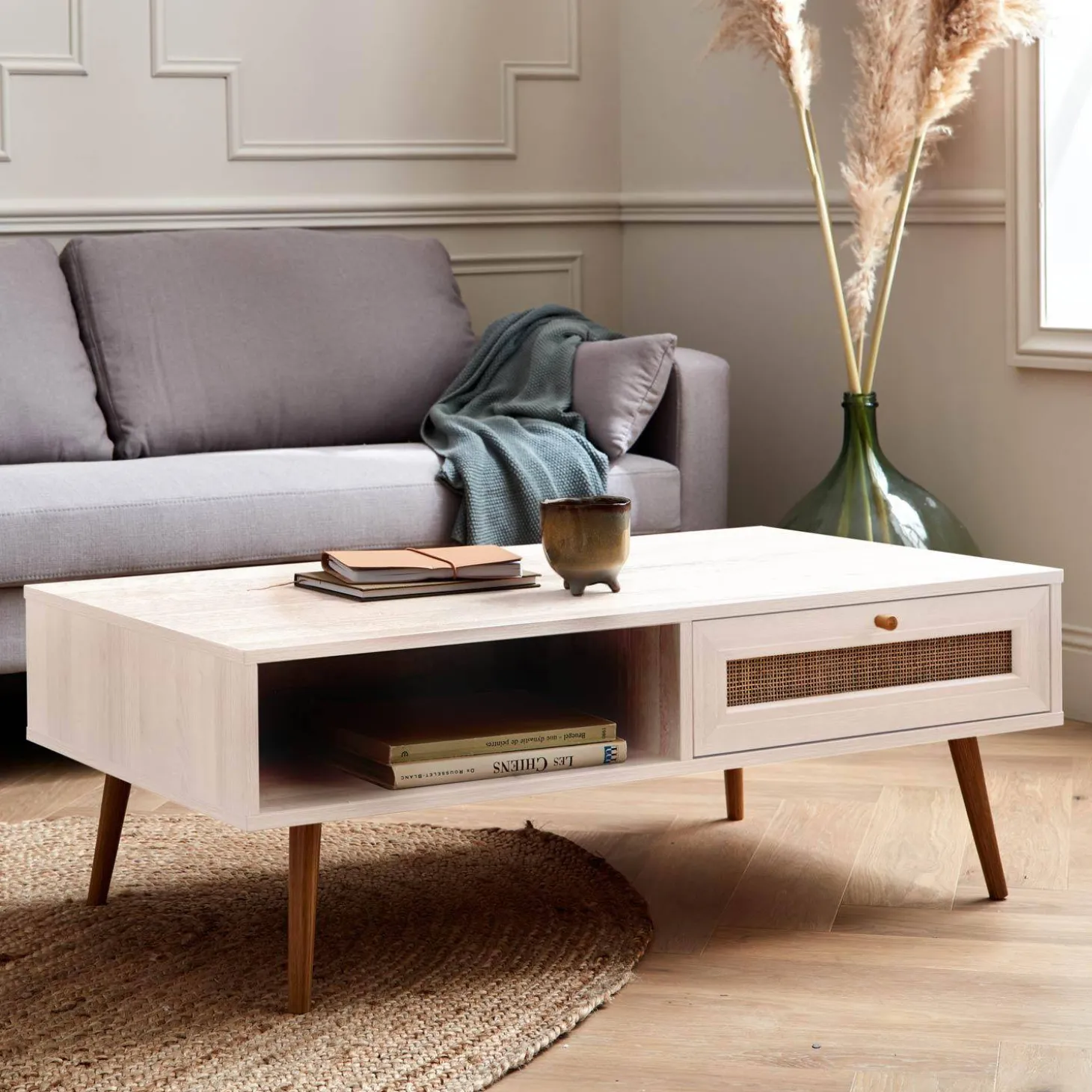 Salontafel met rotan