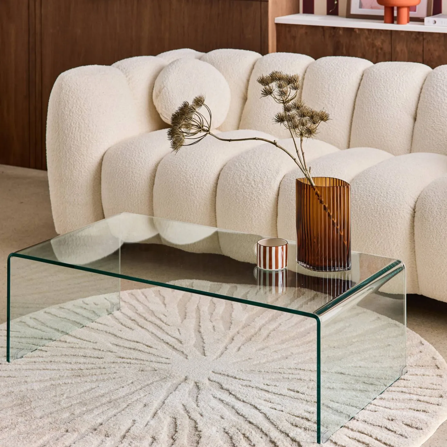 Salontafel rechthoekig gehard glas