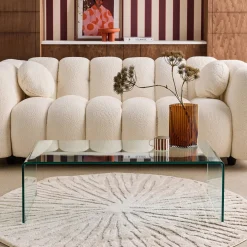 Salontafel rechthoekig gehard glas