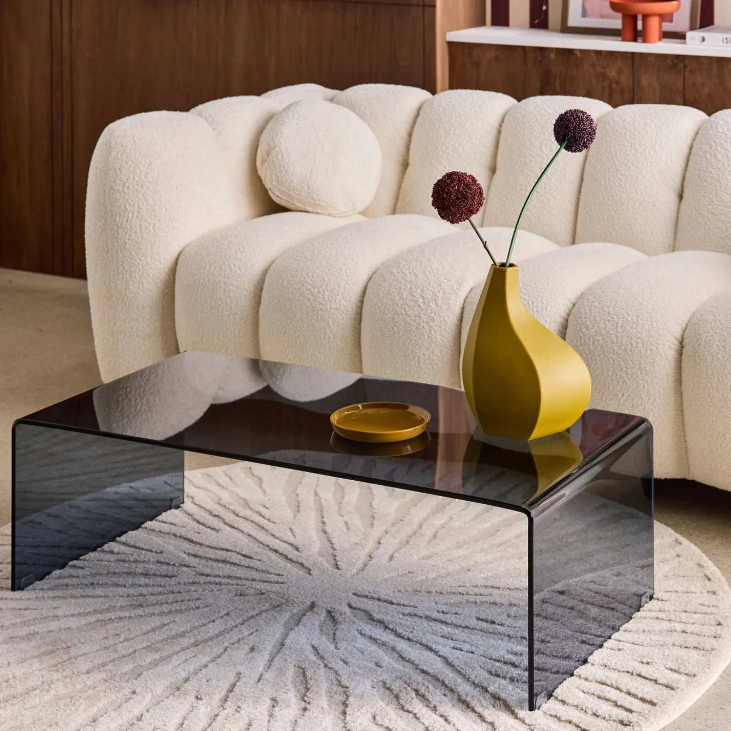 Salontafel rechthoekig gehard glas