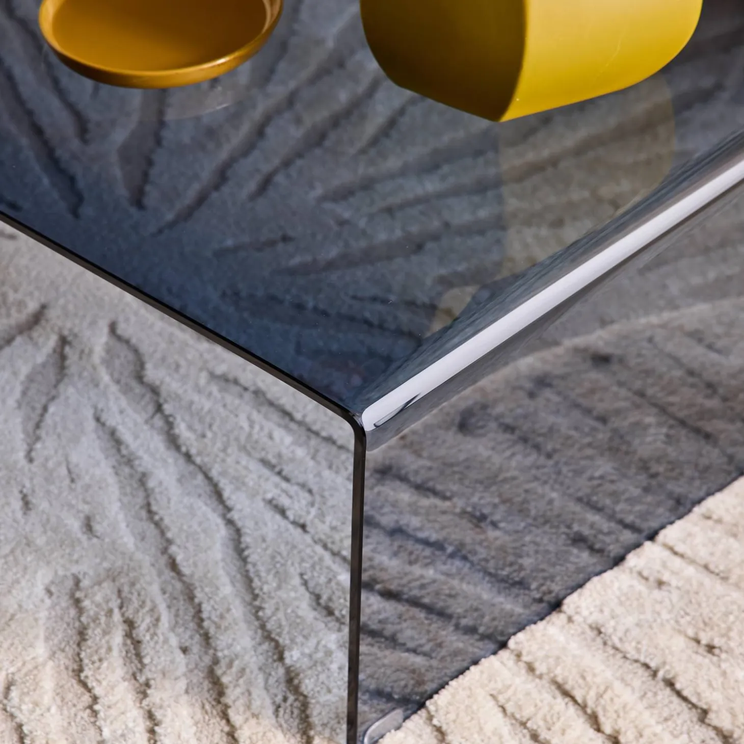 Salontafel rechthoekig gehard glas