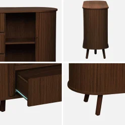 Scandinavisch dressoir met 2 schuifdeuren en 3 lades 150cm