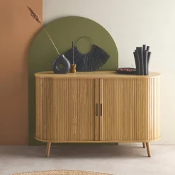 Scandinavisch dressoir met 2 schuifdeuren 120cm