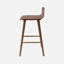 Scandinavische barkrukken van rubberhout (set van 2)