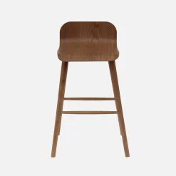 Scandinavische barkrukken van rubberhout (set van 2)