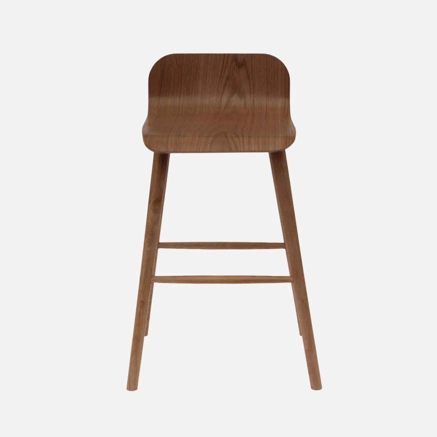 Scandinavische barkrukken van rubberhout (set van 2)