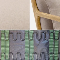 Scandinavische fauteuil van hout en stof
