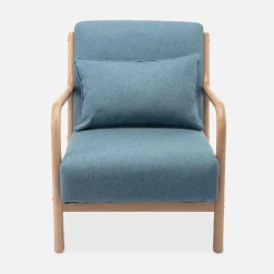 Scandinavische fauteuil van hout en stof