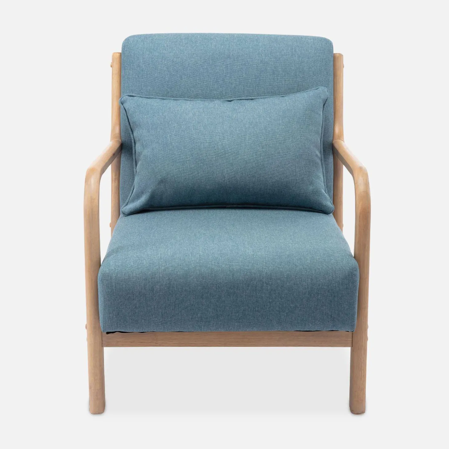 Scandinavische fauteuil van hout en stof