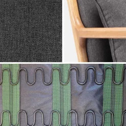 Scandinavische fauteuil van hout en stof
