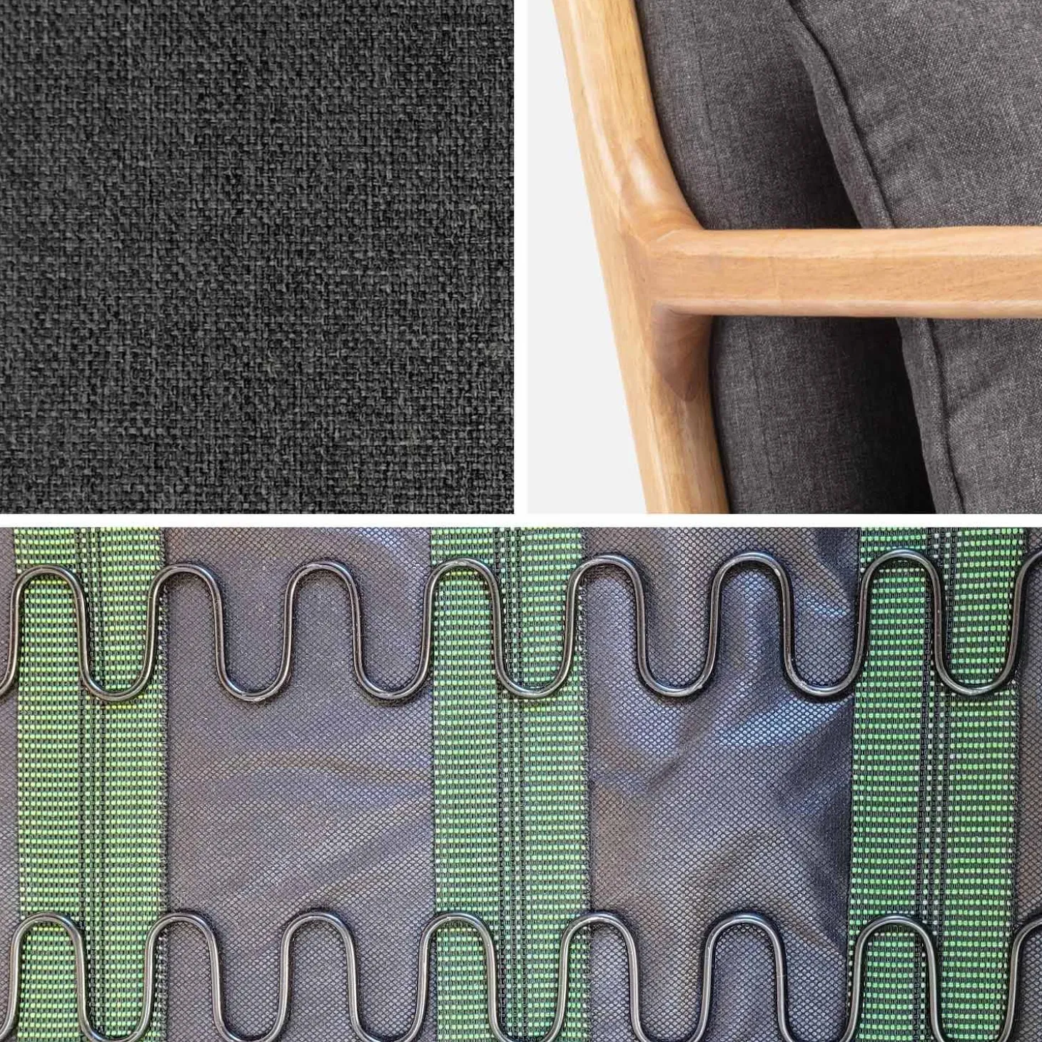 Scandinavische fauteuil van hout en stof