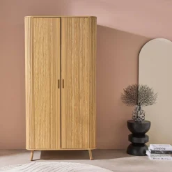 Scandinavische kledingkast met 2 schuifdeuren 90cm