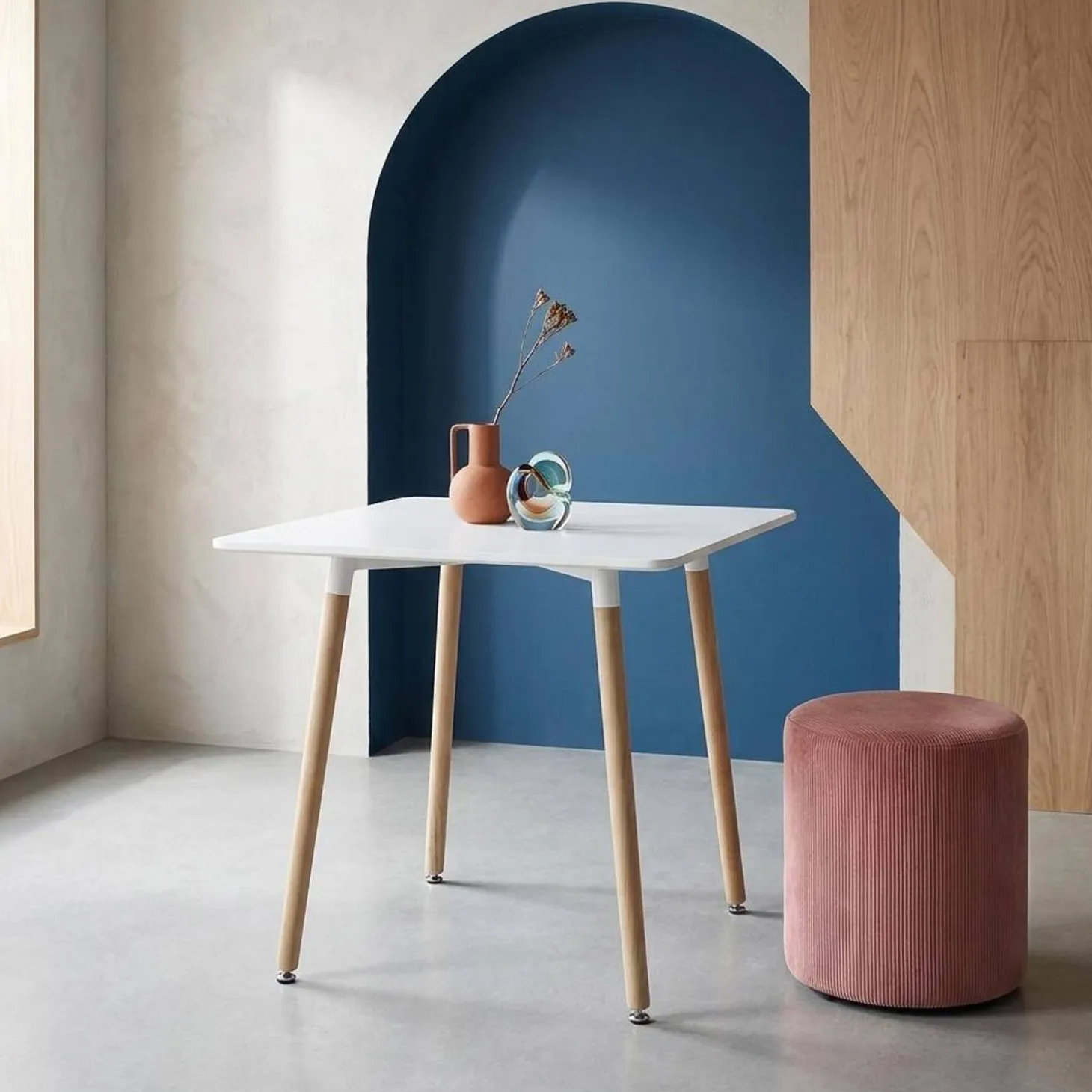 Scandinavische vierkante eettafel met beukenhout 2 plaatsen