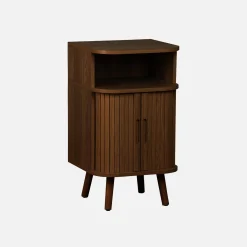 Scandinavisch nachtkastje houtdecor 2 schuifdeuren