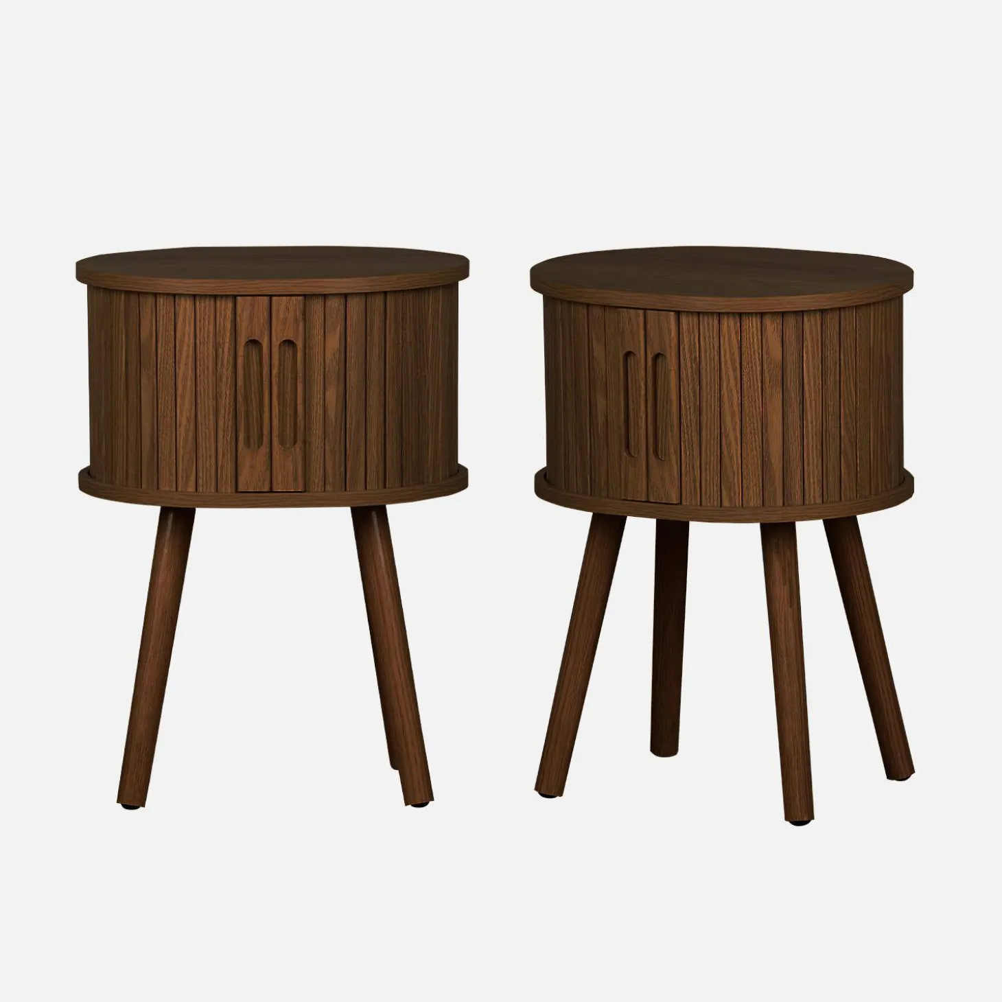 Scandinavisch nachtkastje hout decor 2 schuifdeuren (set van 2)