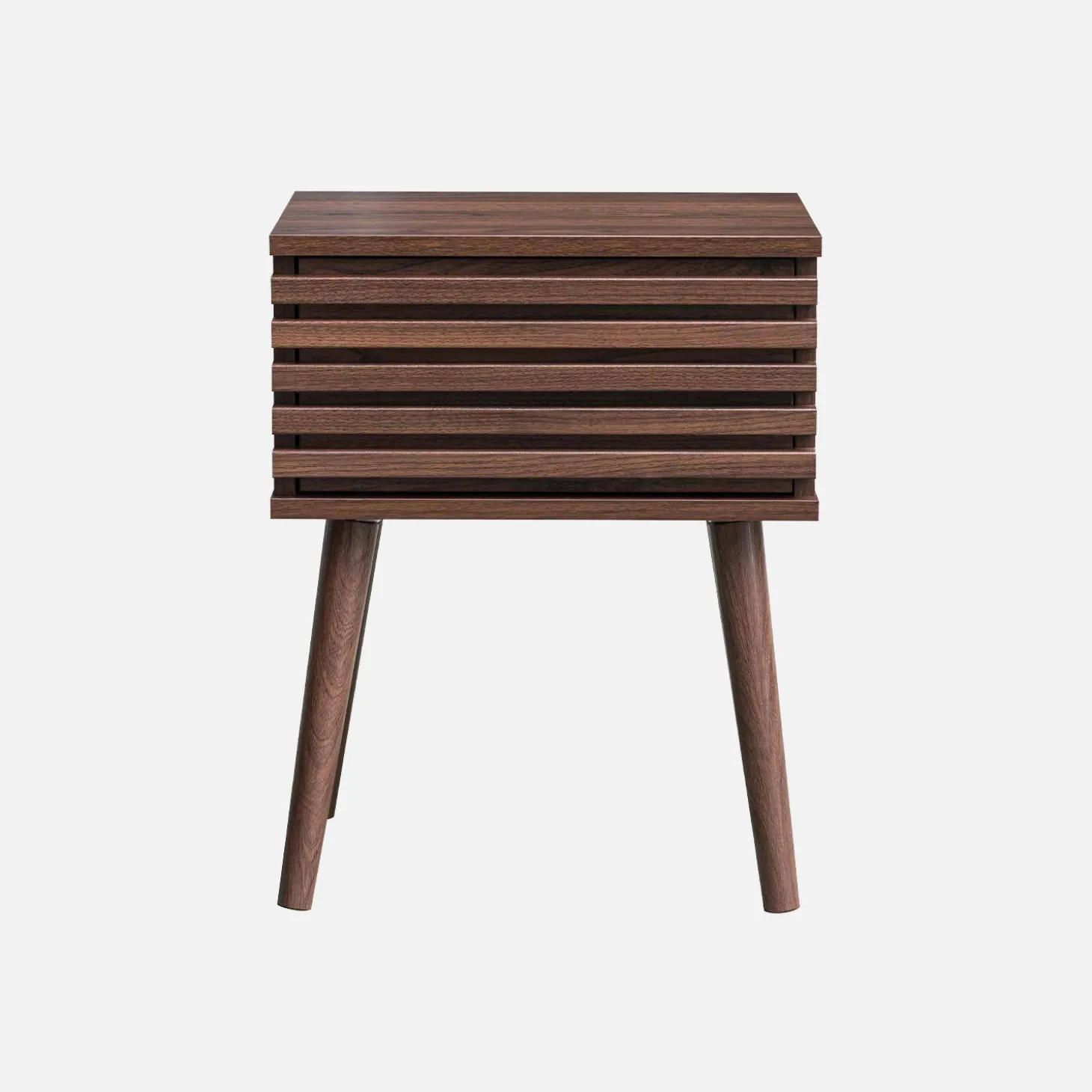 Scandinavisch nachtkastje in gegroefd houtdecor
