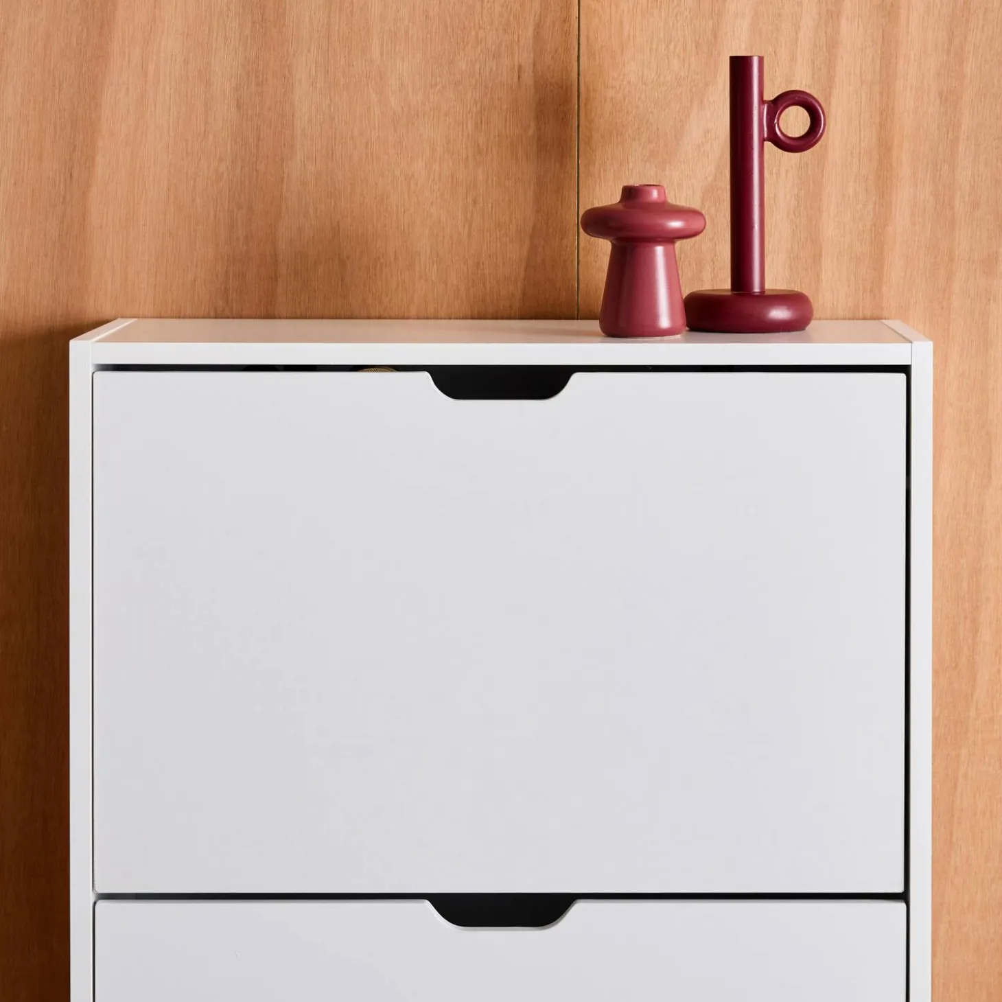 Schoenenkast 3 kleplades houtdecor 60cm