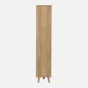Schoenenkast 3 kleplades houtlook en rotan 75cm