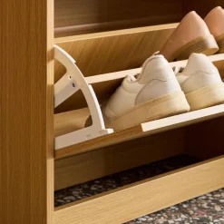 Schoenenkast 3 kleplades houtdecor 60cm