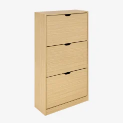 Schoenenkast 3 kleplades houtdecor 60cm