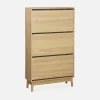 Schoenenkast met 3 kleplades 75cm
