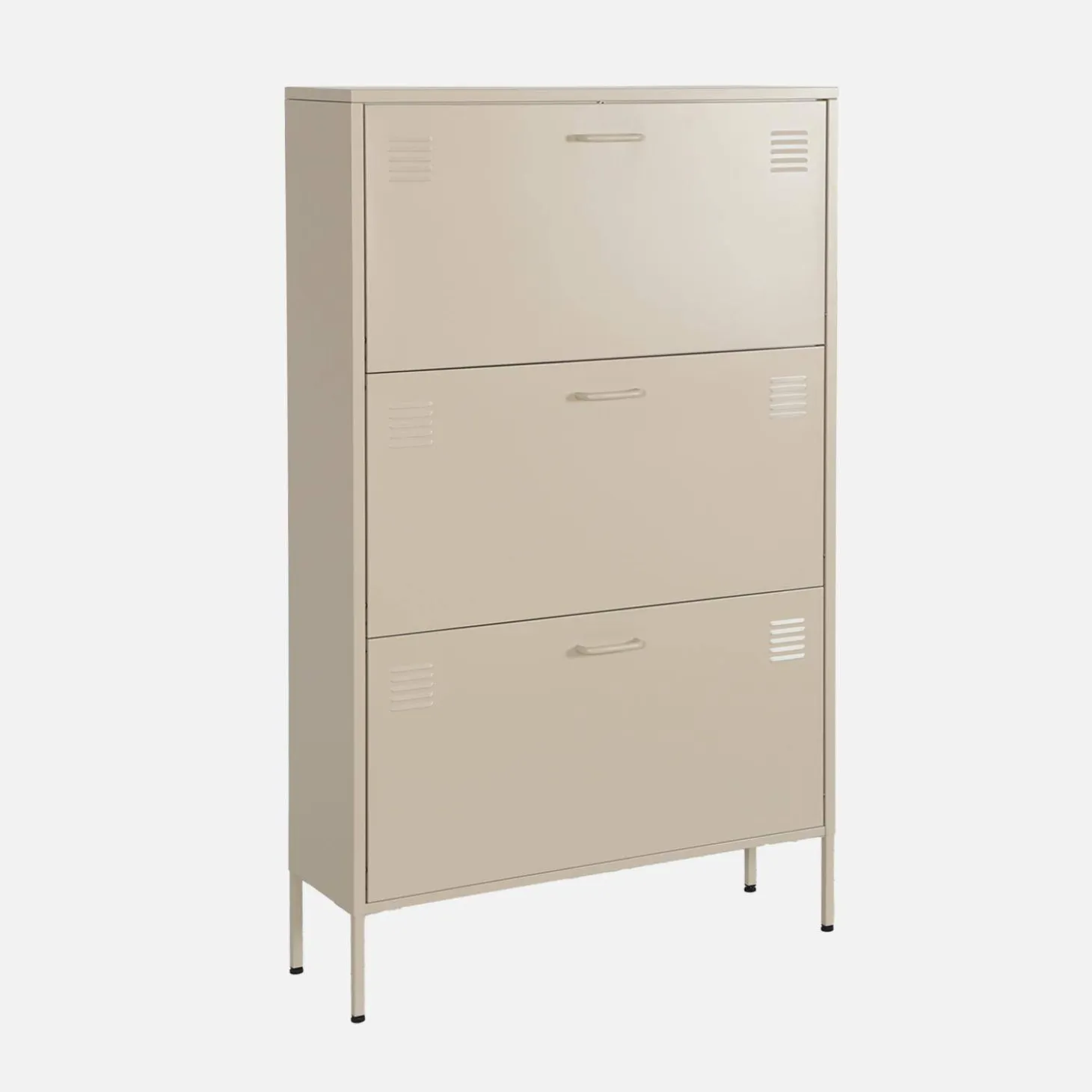 Schoenenkast met 3 kleplades metaal industrieel 80cm