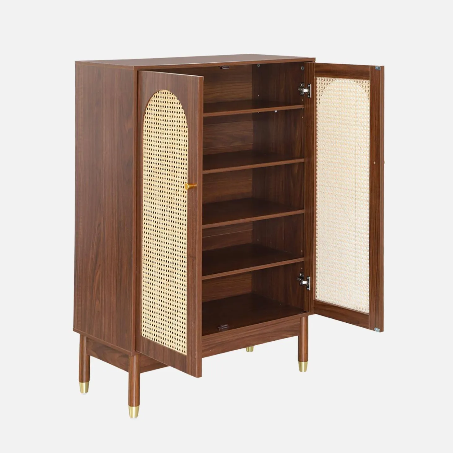 Schoenenkast / wandkast met 2 deuren en rotan 78cm