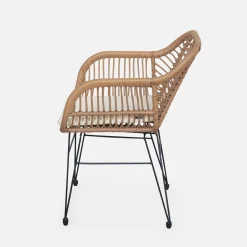 Set stoelen met bamboe-effect