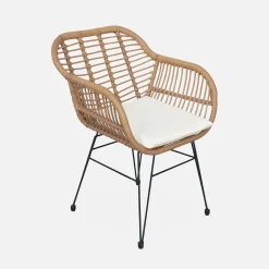 Set stoelen met bamboe-effect