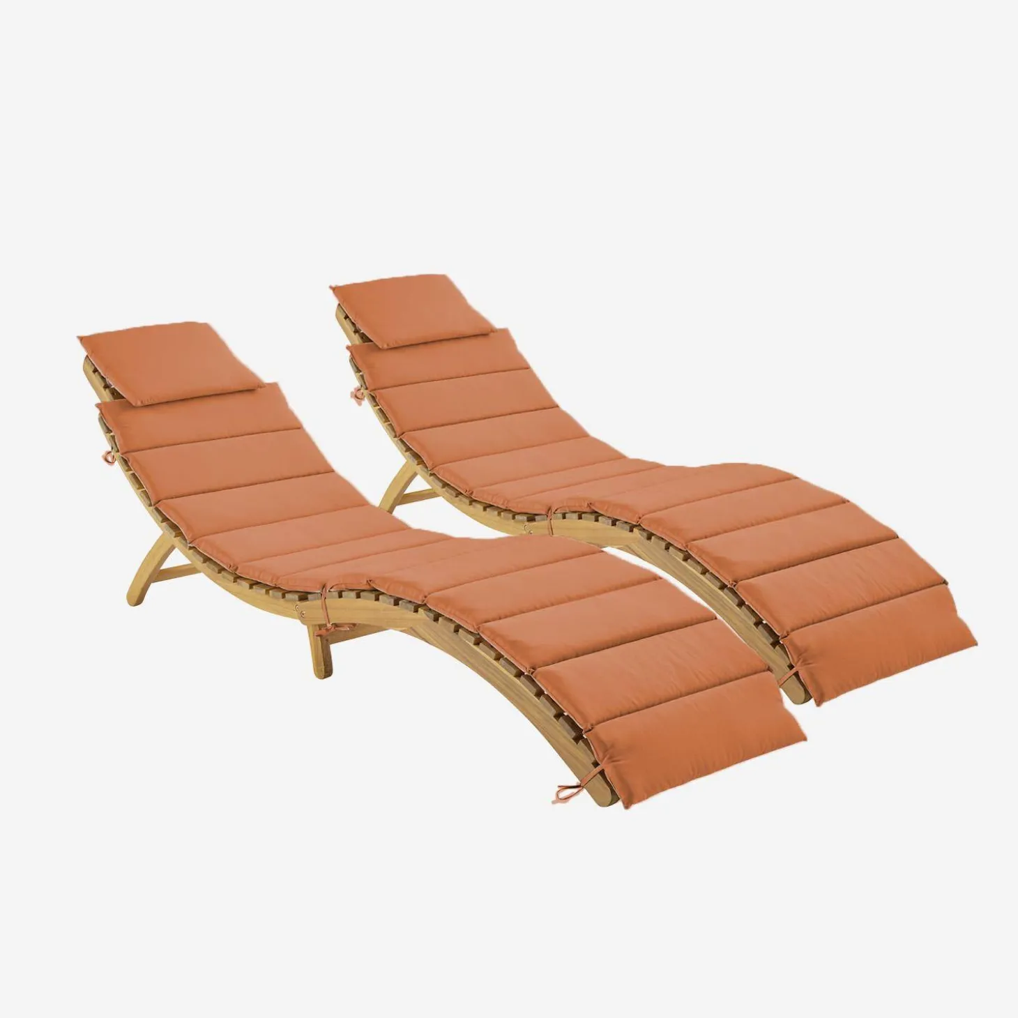 Set van 2 acaciahouten ligstoelen
