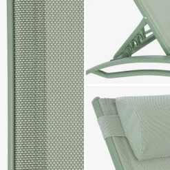 Set van 2 aluminium en textileen ligbedden