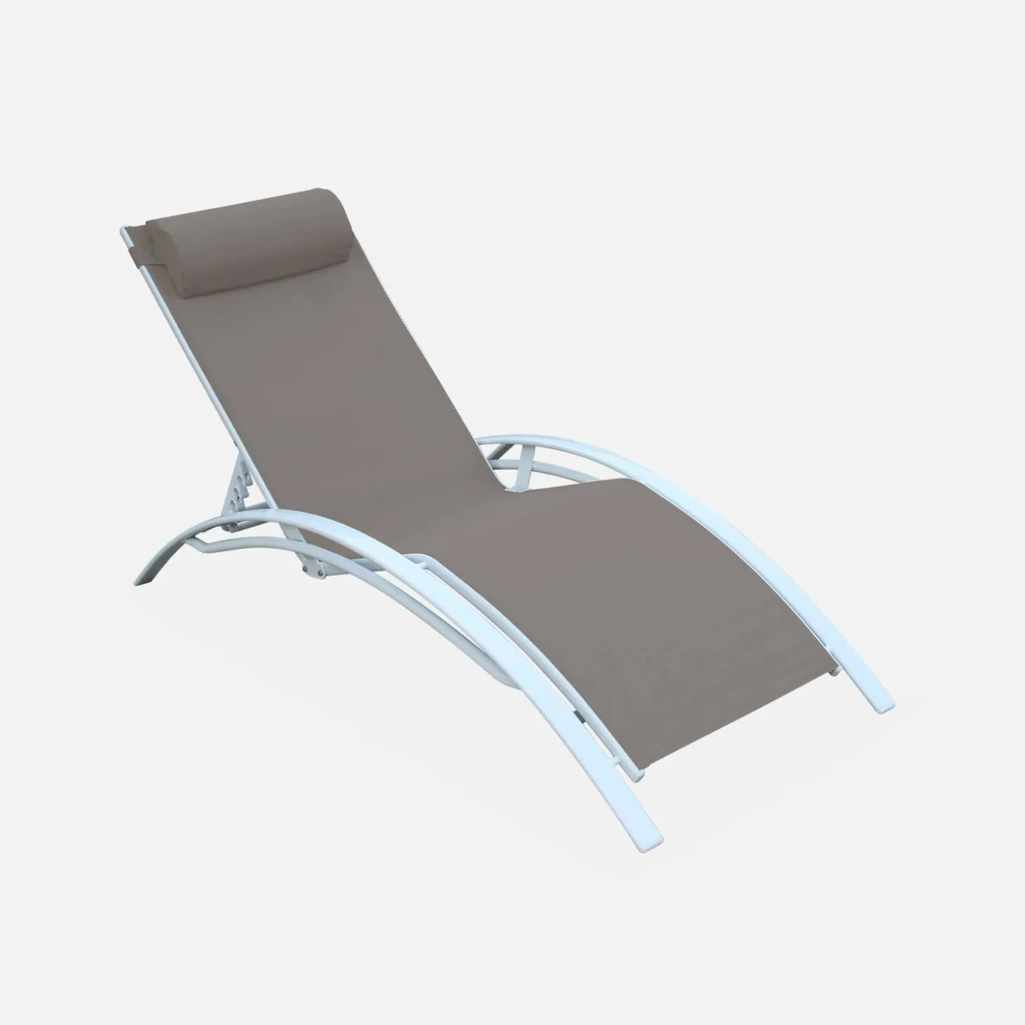Set van 2 aluminium en textileen ligbedden