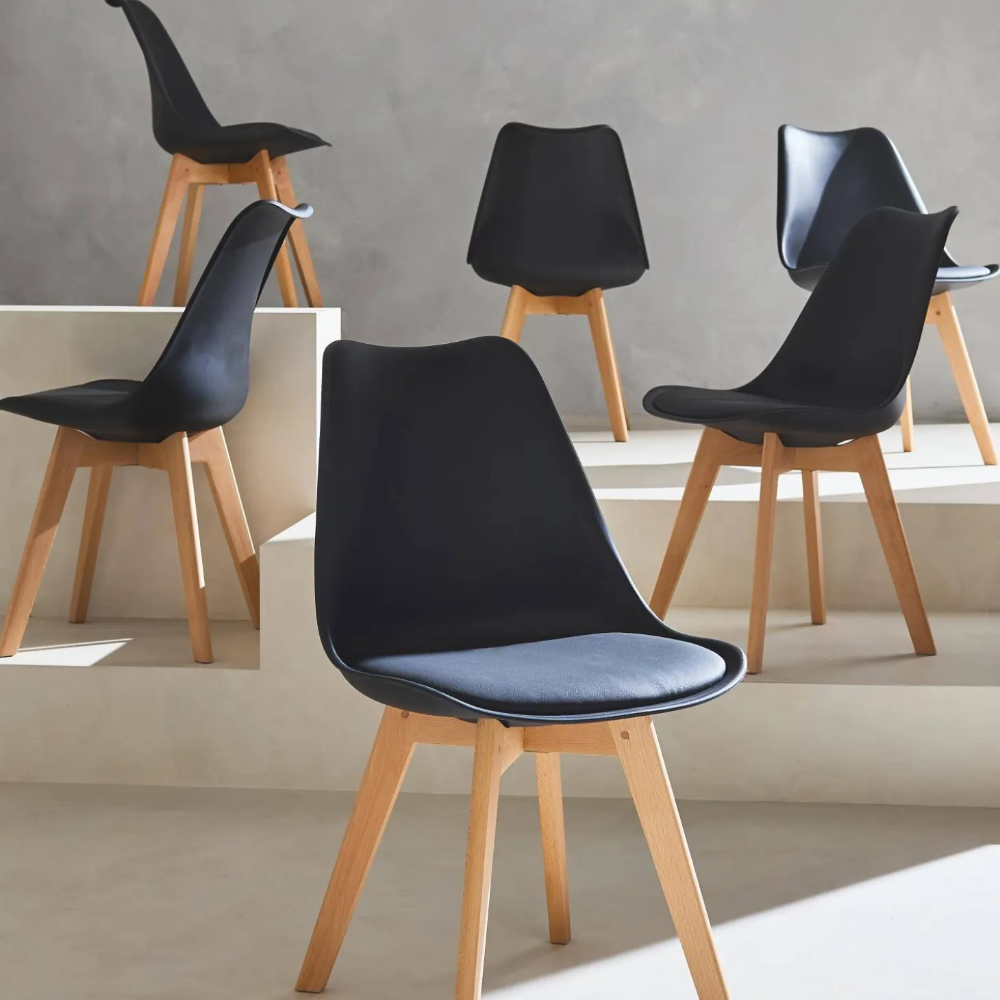 Set van 6 eetkamerstoelen, 42x55x81cm