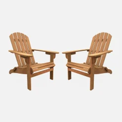 Set van 2 eucalyptus houten tuinstoelen, 89x73,5x94cm