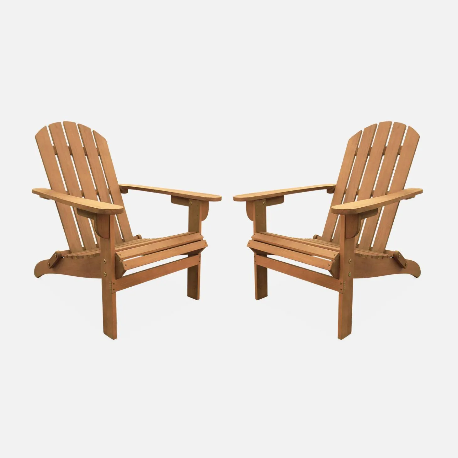 Set van 2 eucalyptus houten tuinstoelen, 89x73,5x94cm