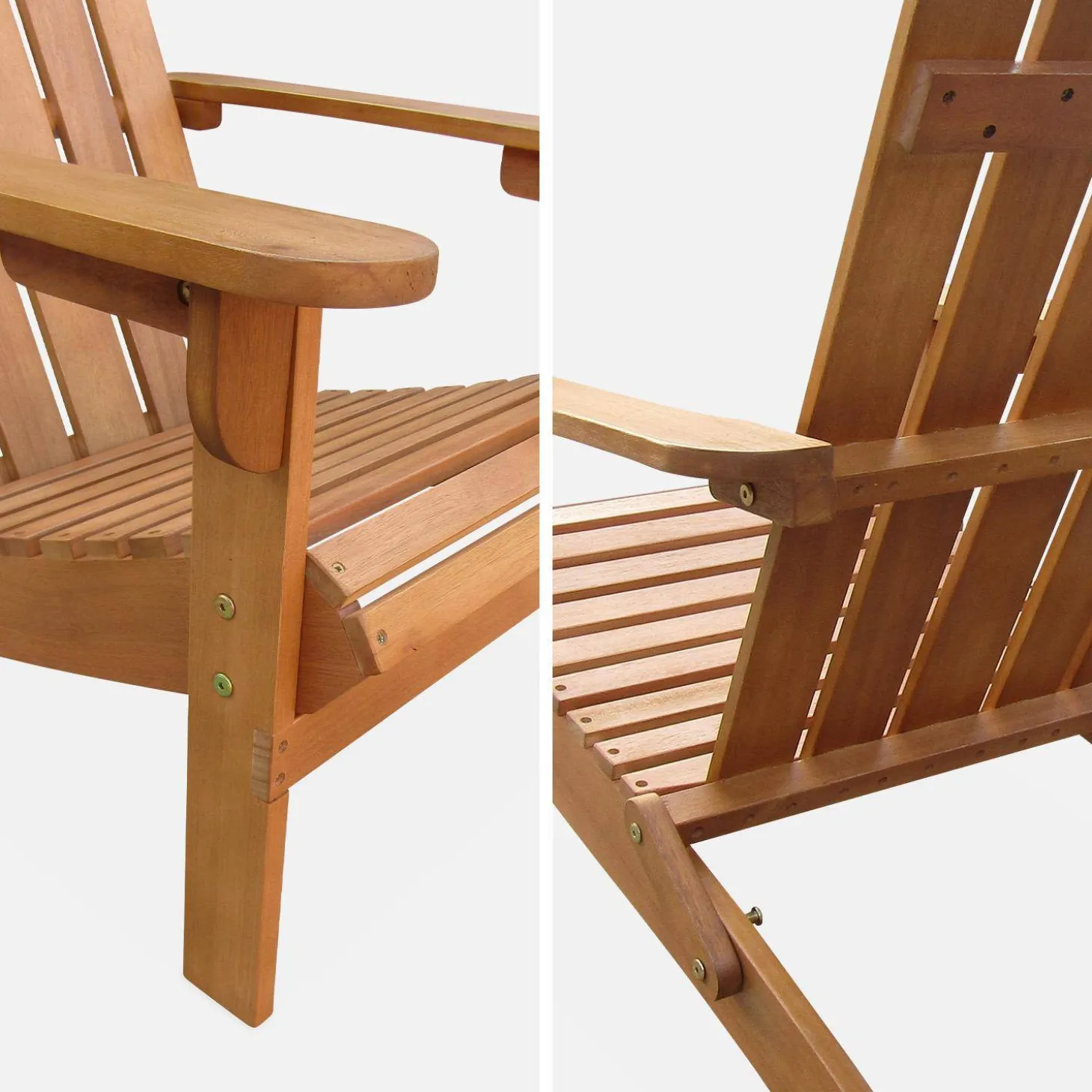 Set van 2 eucalyptus houten tuinstoelen, 89x73,5x94cm