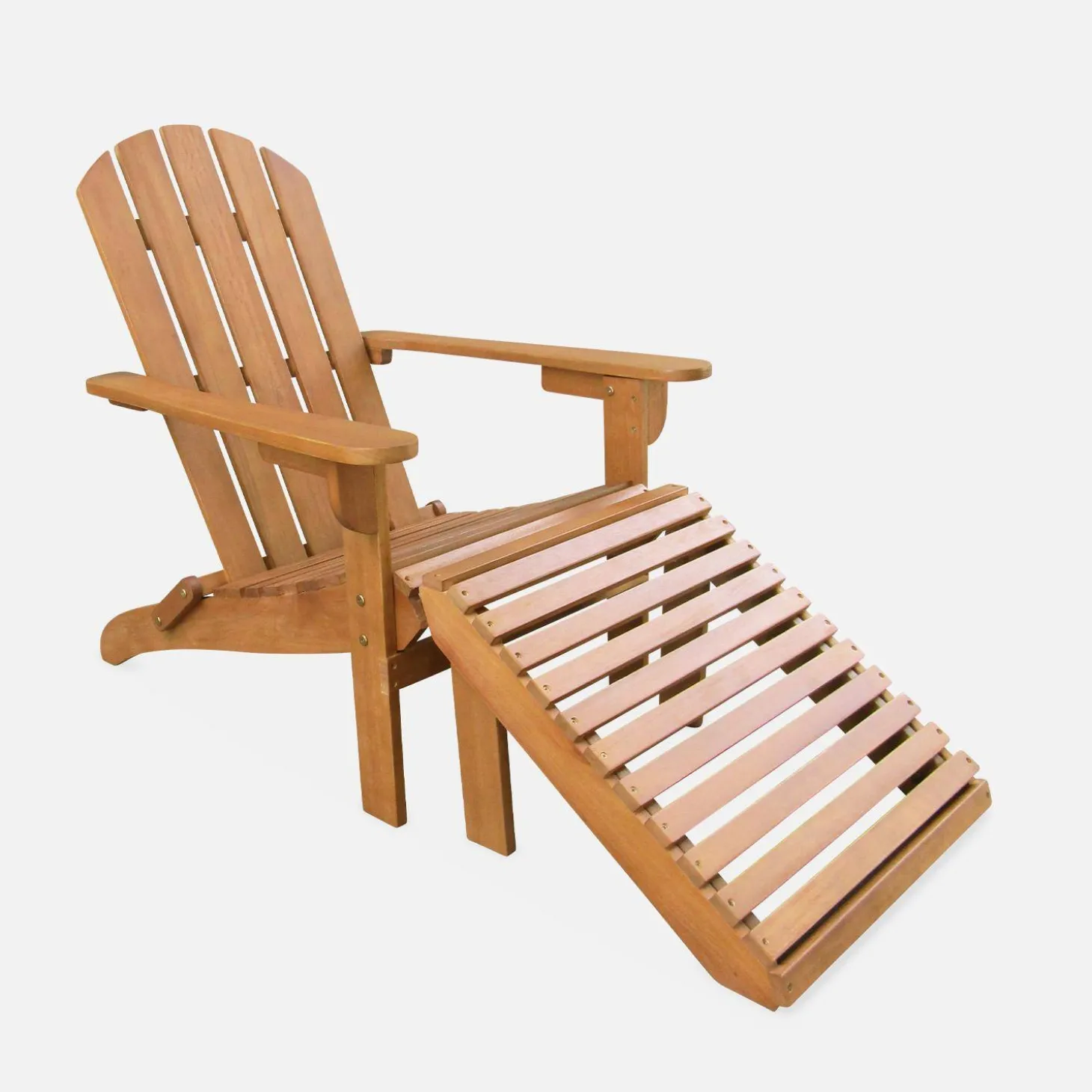 Set van 2 eucalyptus houten tuinstoelen met tafel, 89x73,5x94cm