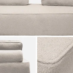 Set van 2 fauteuils met elk 2 zitplaatsen voor modulaire bank bouclé